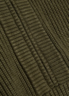 Varley Maura Ribbed Half-zip Knit Sweatshirt Olive