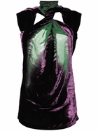 Masha Popova Green Whisker Velvet Mini Dress