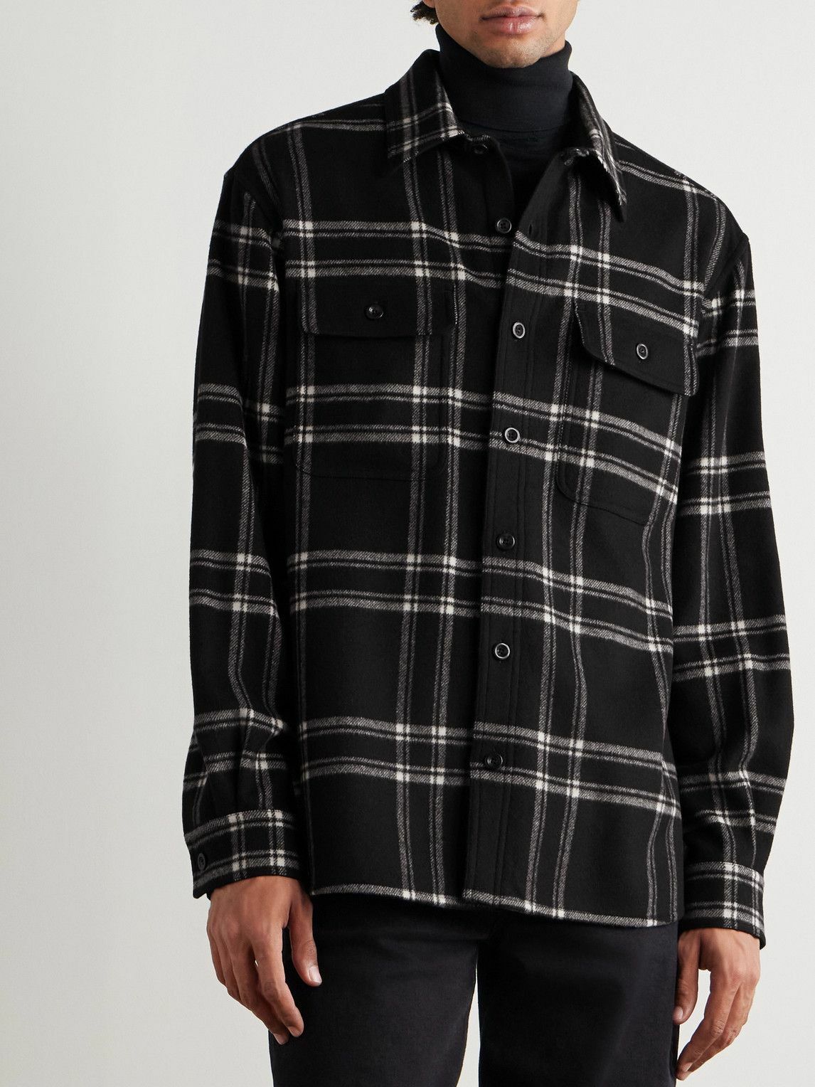 Ralph Lauren Purple label - Gable Checked Wool-Flannel Shirt