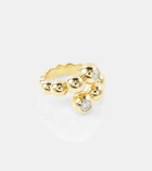Melissa Kaye Audrey Large wrap 18kt gold ring with diamonds