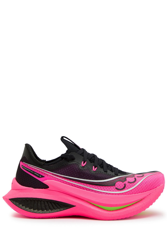 Photo: Saucony Endorphin Pro 5 Panelled Mesh Sneakers Black