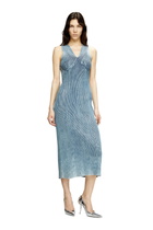 Diesel Denim-yarn midi dress with shiny effect - Dresses Womens in Blue