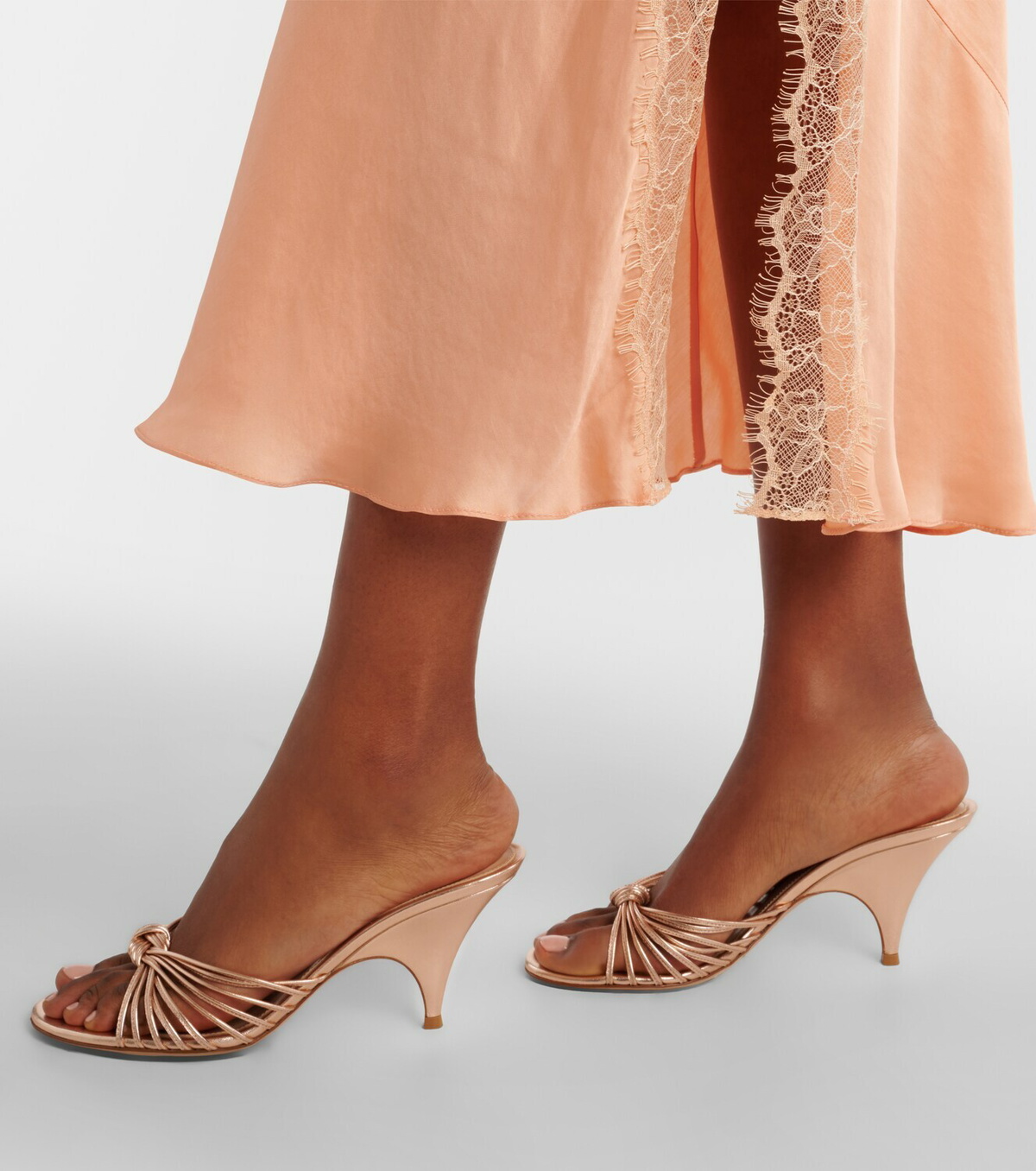 Poupette St Barth Luli lace-trimmed satin slip dress