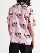 ENDLESS JOY - Skull Convertible-Collar Printed TENCEL-Blend Shirt - Pink