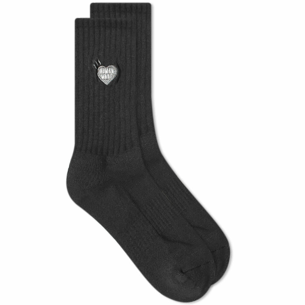 Human Made Men's Pile Heart Sock in Black Human Made