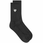 Human Made Men's Pile Heart Sock in Black