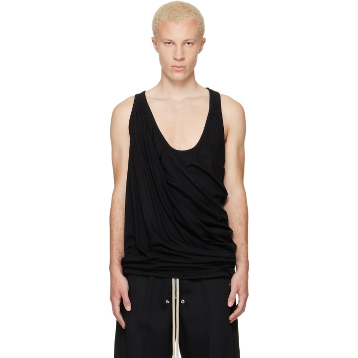 Photo: Rick Owens Black Tower Draped Pony Tank Top