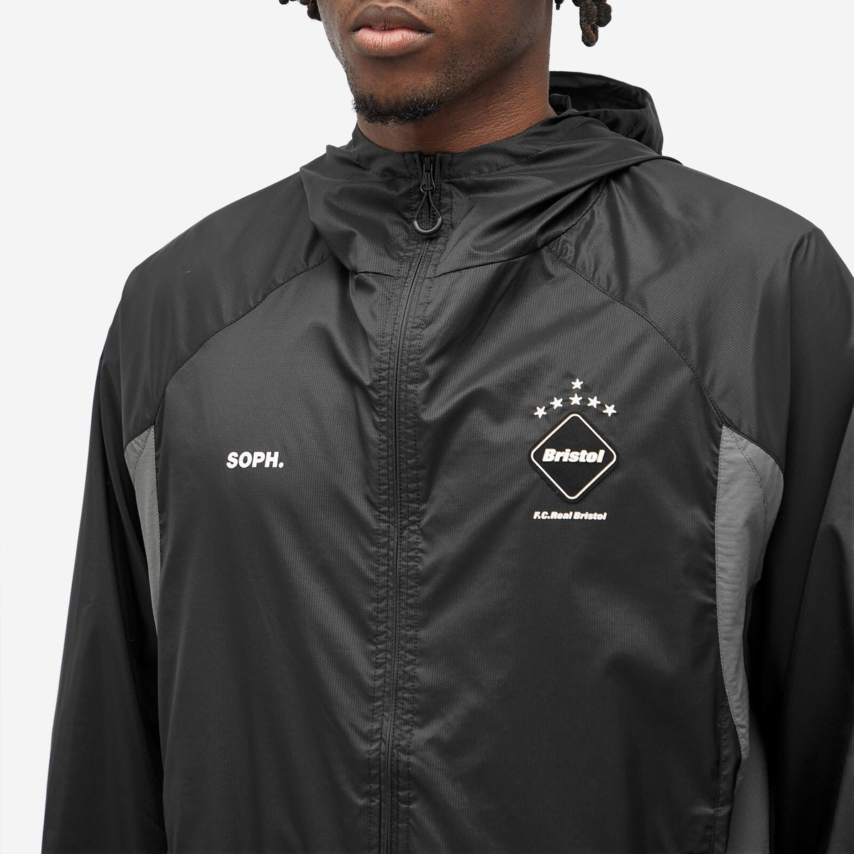 F.C. Real Bristol Men's Ultra Lightweight Packable Training Jacket in Black