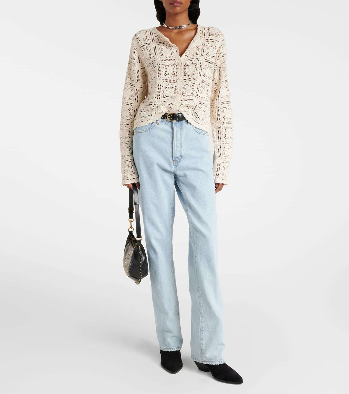 Frame Crochet cotton cardigan