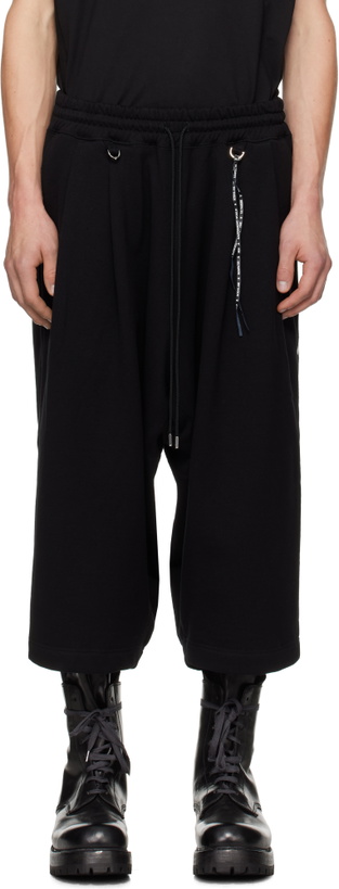 Photo: MASTERMIND WORLD Black Wide Fit Jumbo Ankle Sweatpants
