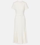 Safiyaa Luisa belted crêpe midi dress