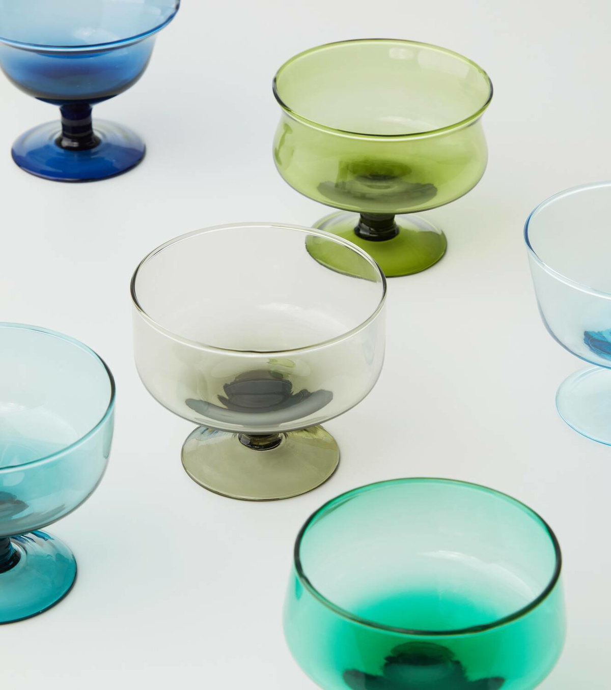 Bitossi Diseguale set of 6 glass ice cream bowls