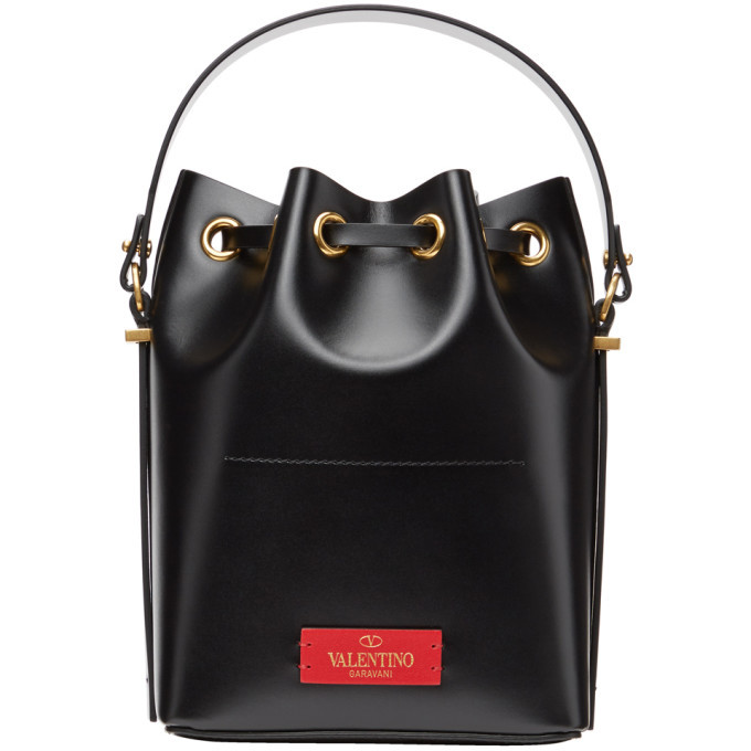 Valentino Black Valentino Garavani VLogo Bucket Bag