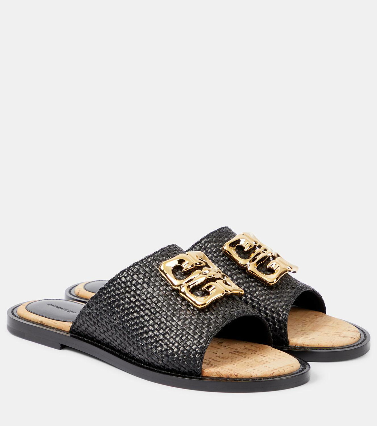 【関税＆送料込み】Givenchy Sandals Slides 4G Liquid Black 4G Liquid Flat Sandals by Givenchy on Sale