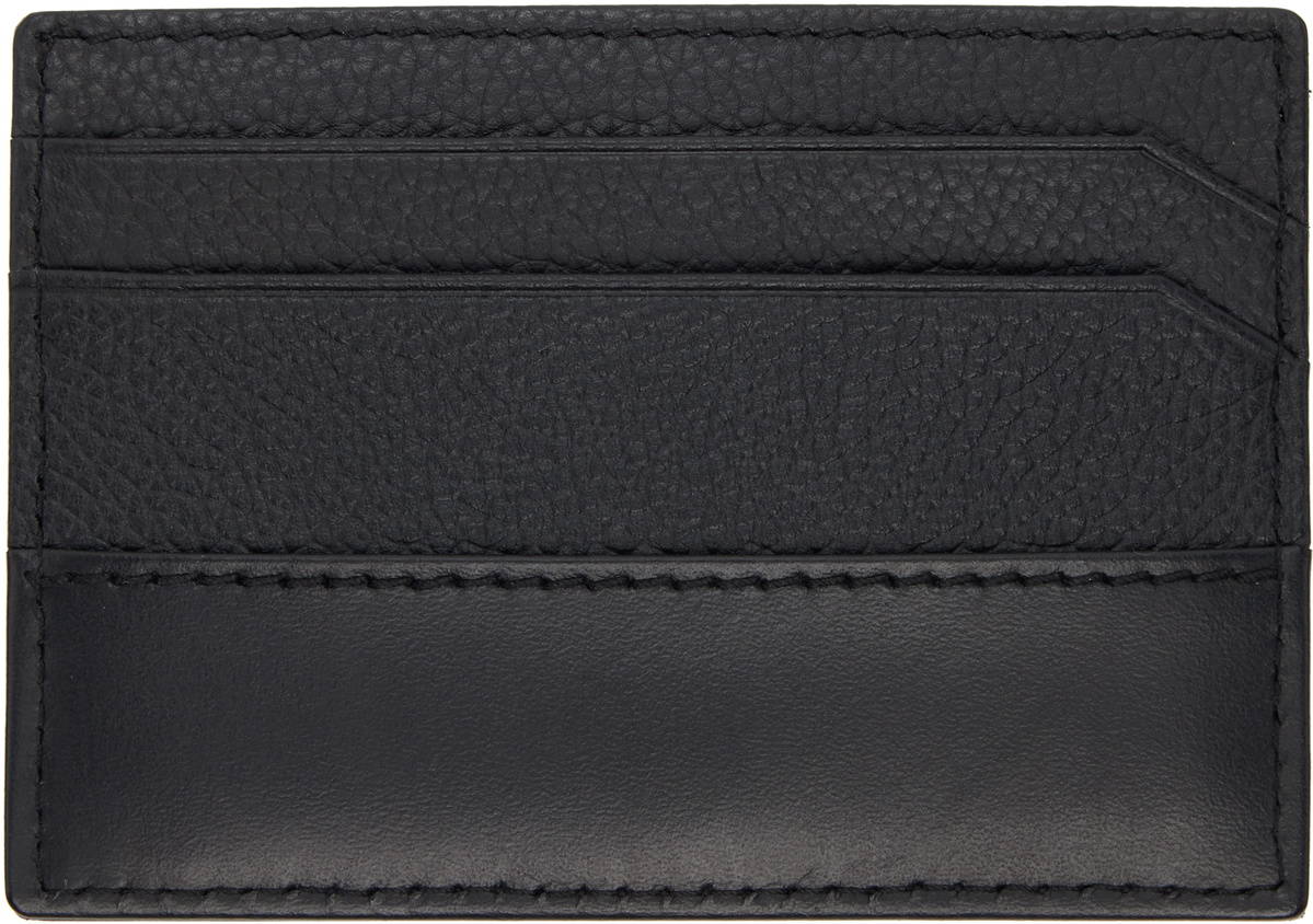 Hugo Black Stacked-Logo Trim Card Holder