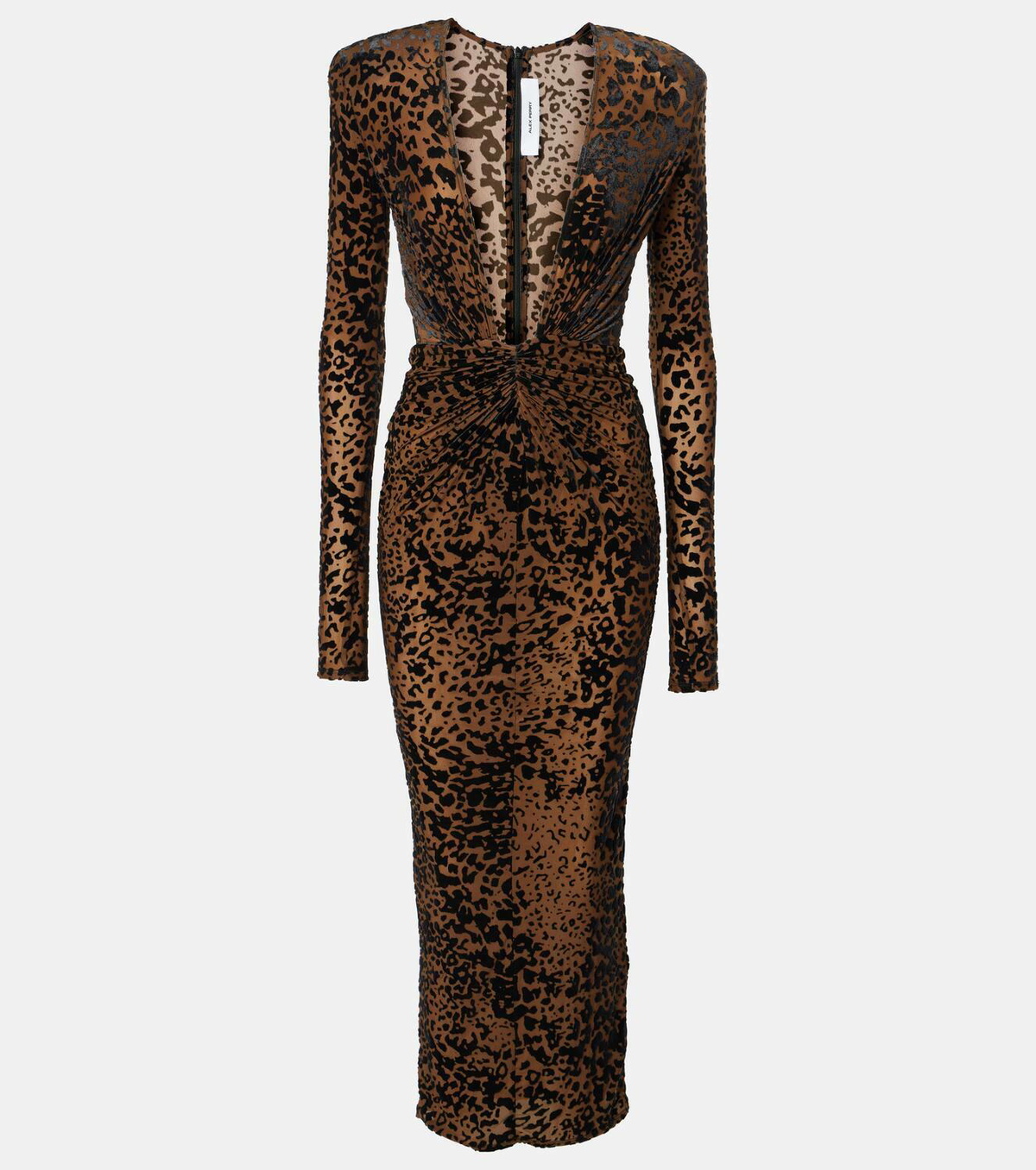 Alex Perry Leopard-print ruched midi dress Alex Perry