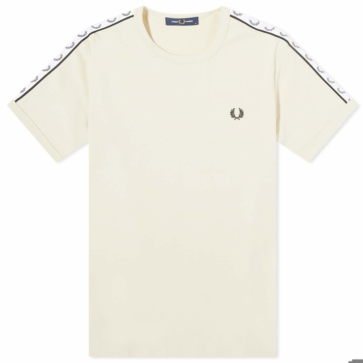 Photo: Fred Perry Men's Taped Ringer T-Shirt in Oatmeal