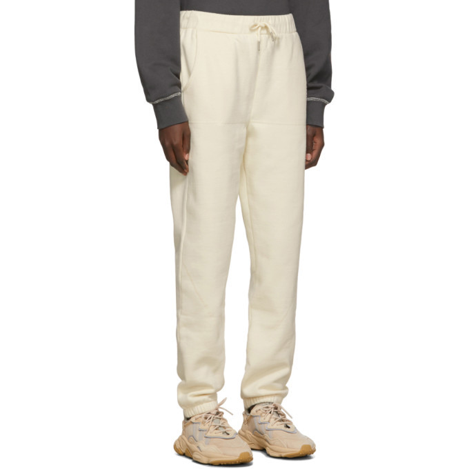 Polythene* Optics Off-White Fleece Overlocking Lounge Pants