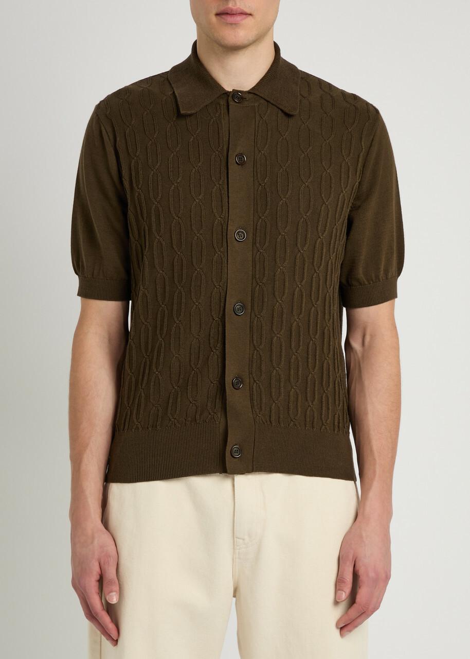 Oliver Spencer Rossell Cotton-knit Cardigan Khaki