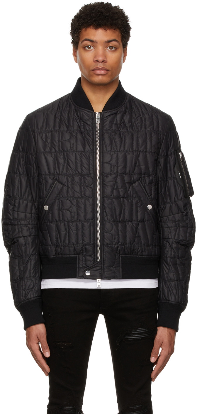 AMIRI Black Quilted Logo Bomber Jacket Amiri