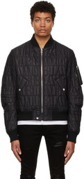 AMIRI Black Quilted Logo Bomber Jacket