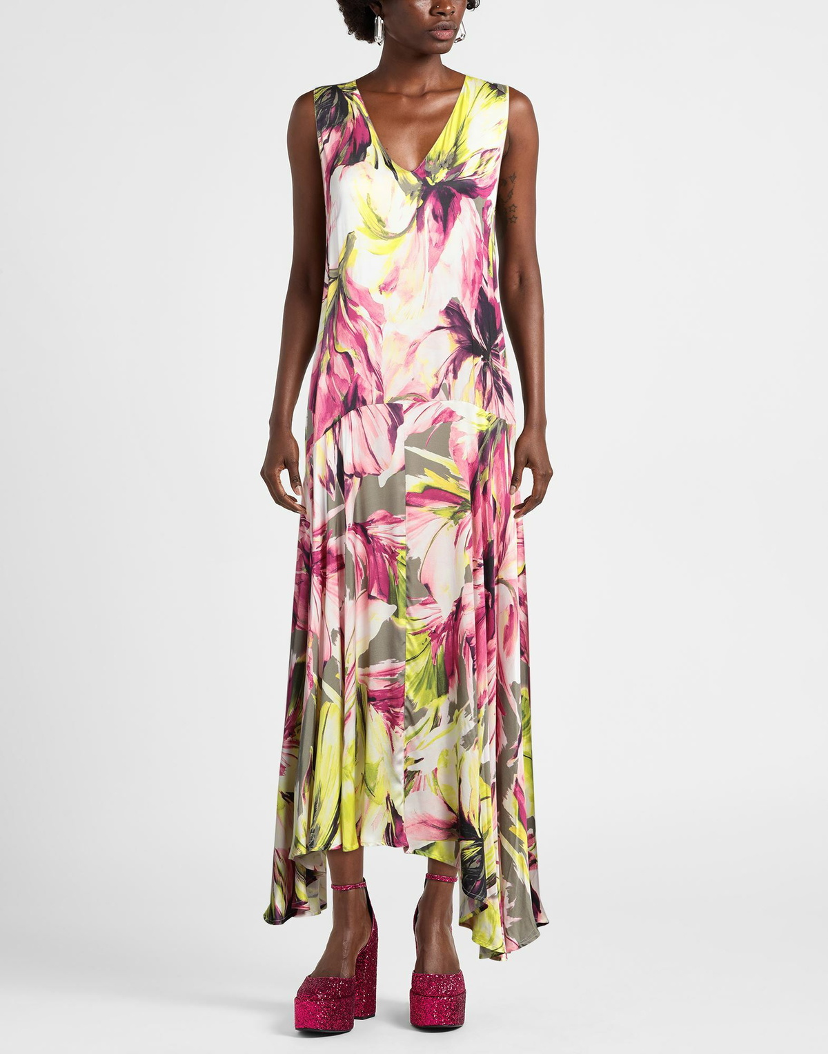 Manila Grace Womens Midi dress in Yellow
