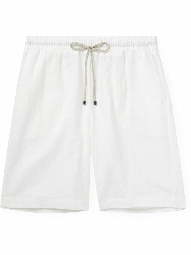 Photo: Zimmerli - Straight-Leg Linen and Cotton-Blend Drawstring Shorts - White