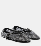 Alaïa Embellished fishnet ballet flats