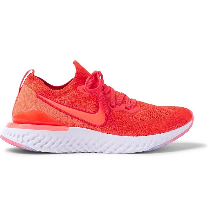 Photo: Nike Running - Epic React Flyknit 2 Running Sneakers - Red