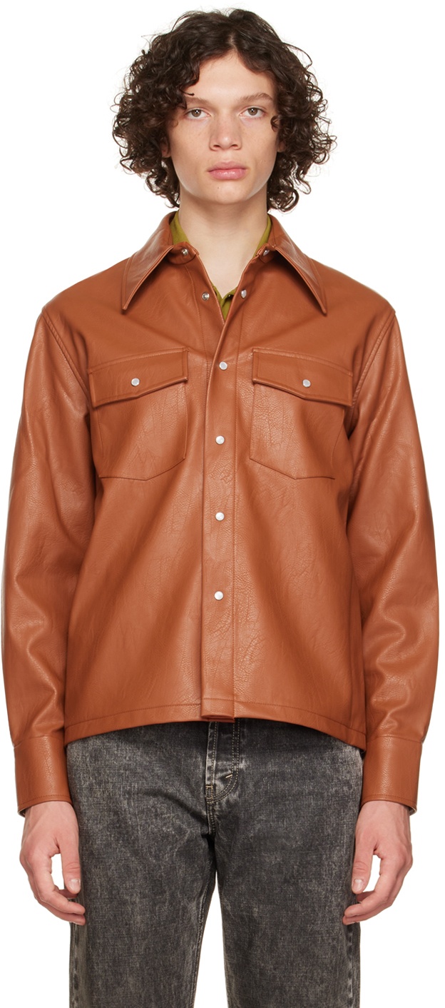 Photo: Séfr Brown Matsy Faux-Leather Jacket