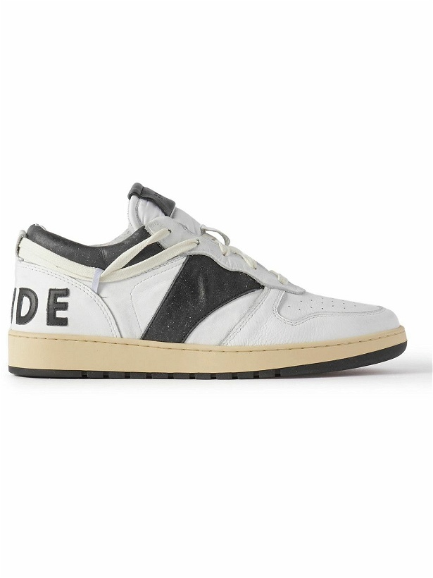 Photo: Rhude - Rhecess Colour-Block Distressed Leather Sneakers - Black