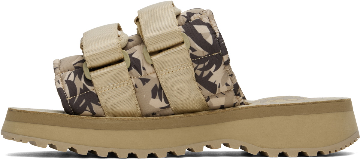 Palm Angels Beige & Black Suicoke Edition Moto-P Sandals