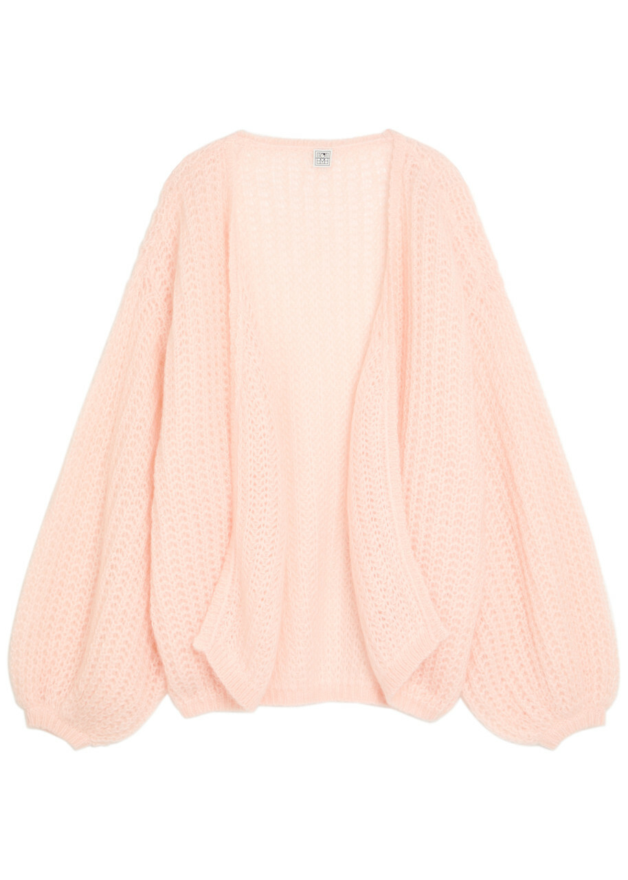 Toteme Puffed Mohair-blend Cardigan Light Pink