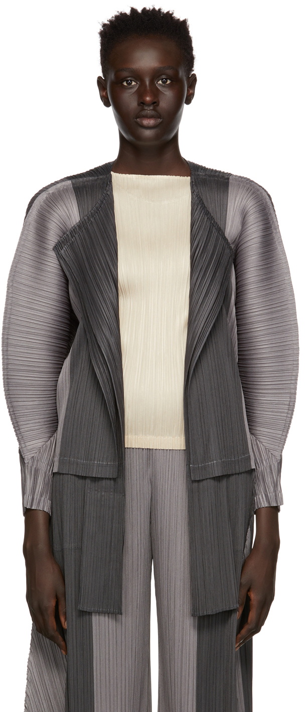 Pleated Please Issey Miyake Two-tone Design Sleeveless Dress PP12-JK112 Light Green 3 [Used] [Authentic Product Guaranteed]