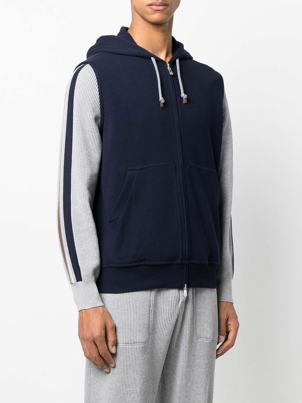 BRUNELLO CUCINELLI - Sleeveless Cotton Hoodie Brunello Cucinelli