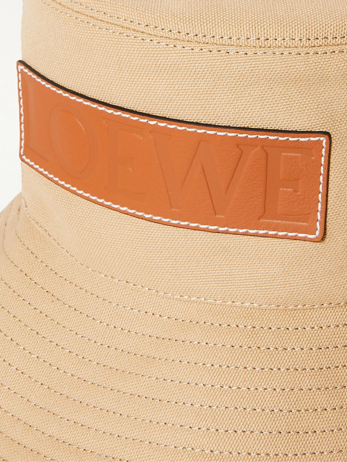 LOEWE + Paula's Ibiza leather-trimmed cotton-canvas bucket hat