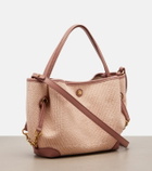 Chloé Small leather-trimmed raffia tote bag
