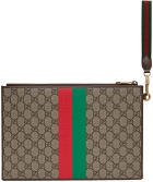Gucci Brown Tiger GG Document Holder