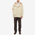 Auralee Men's Biodegradable Nylon Hooded Popover Jacket in Light Beige