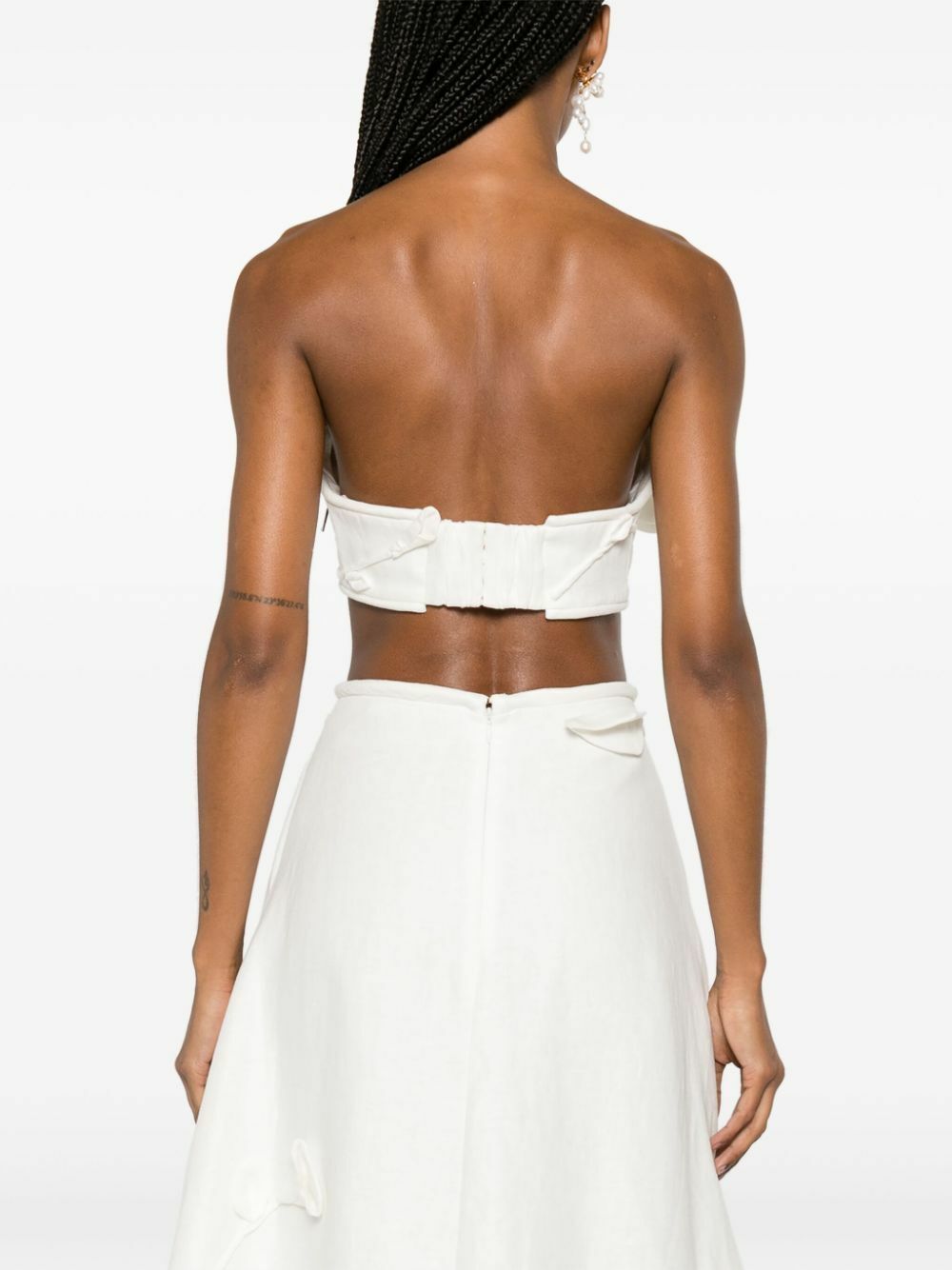 ZIMMERMANN White Matchmaker Rose-Appliqué Crop Top