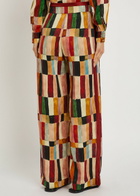 Alemais Majorelle Printed Linen and Silk-blend Trousers Multicoloured