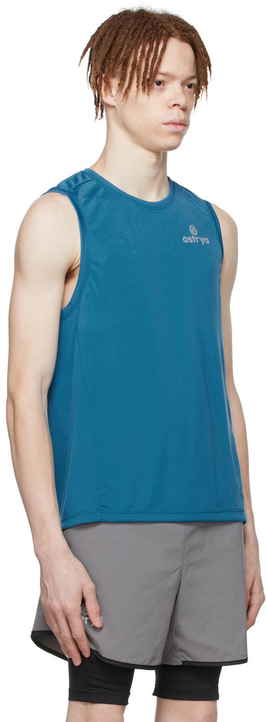 Ostrya Blue Polyester Tank Top