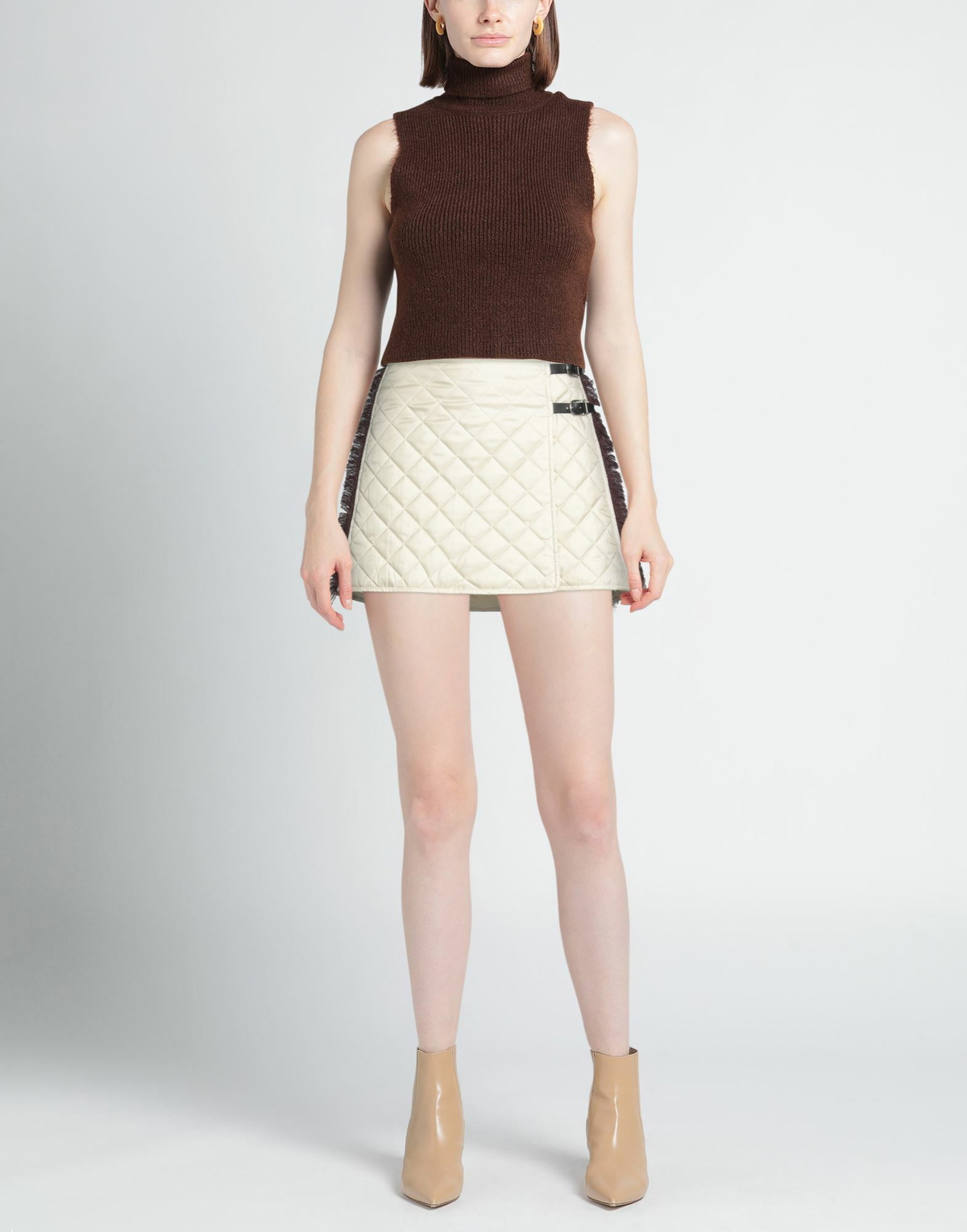 Durazzi Womens Mini skirt in Beige