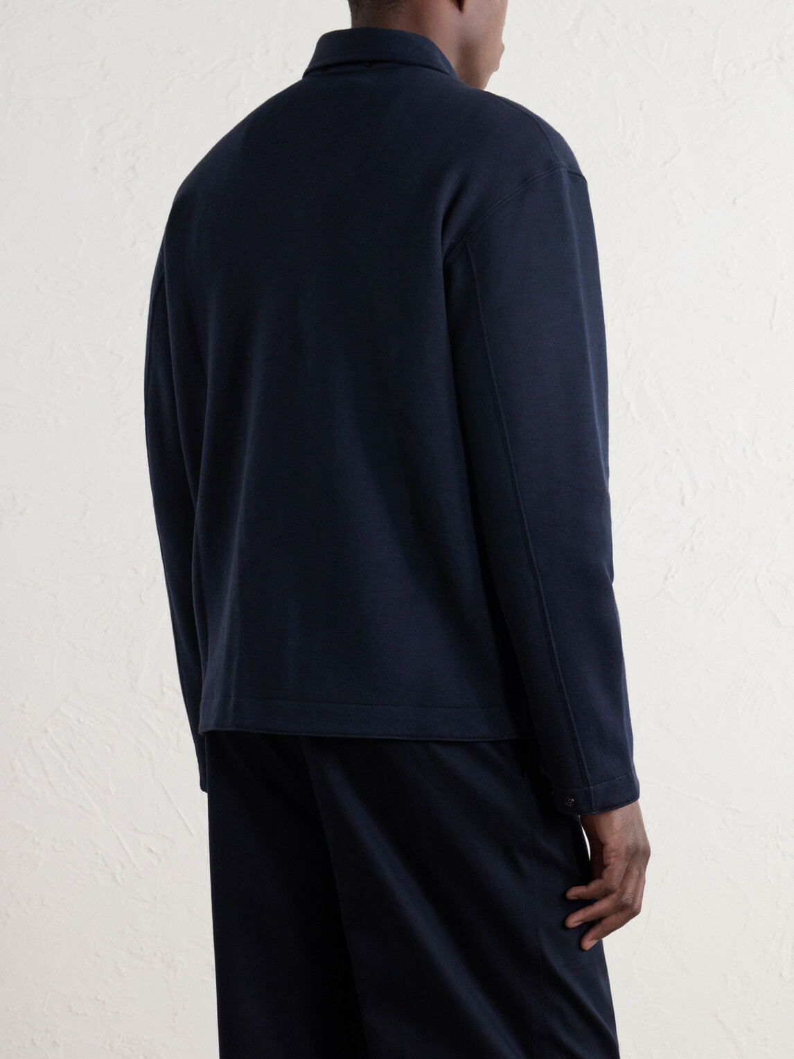 Stone Island - GHOST Wool and Cotton-Blend Zip-Up Sweater - Blue
