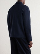 Stone Island - GHOST Wool and Cotton-Blend Zip-Up Sweater - Blue