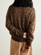 Acne Studios - Kerid Jacquard-Knit Wool and Cotton-Blend Cardigan - Brown