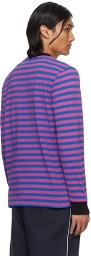 Noah Pink & Blue The Cure Striped Long Sleeve T-Shirt