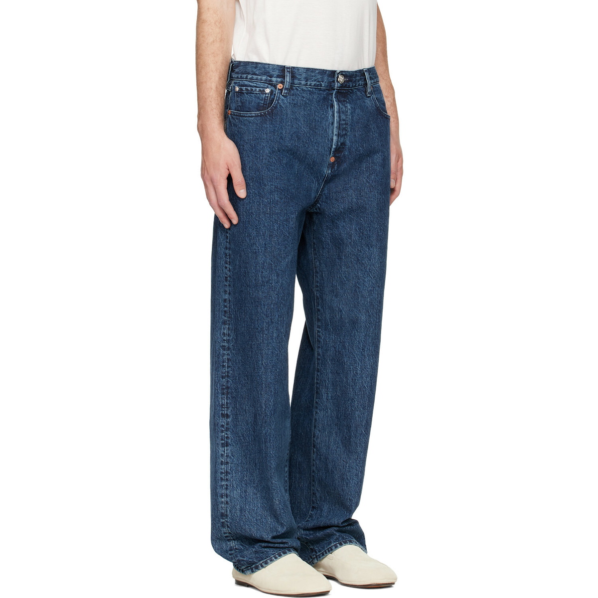 Kenzo Blue Kenzo Paris 'KENZO Signature' Straight Fit Jeans