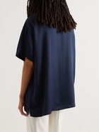 Fear of God - Oversized Satin-Crepe T-Shirt - Blue