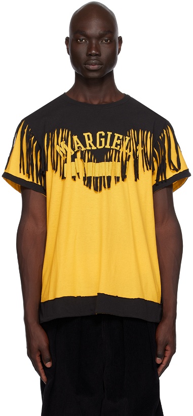 Photo: Maison Margiela Black & Yellow Décortiqué Fringe T-Shirt